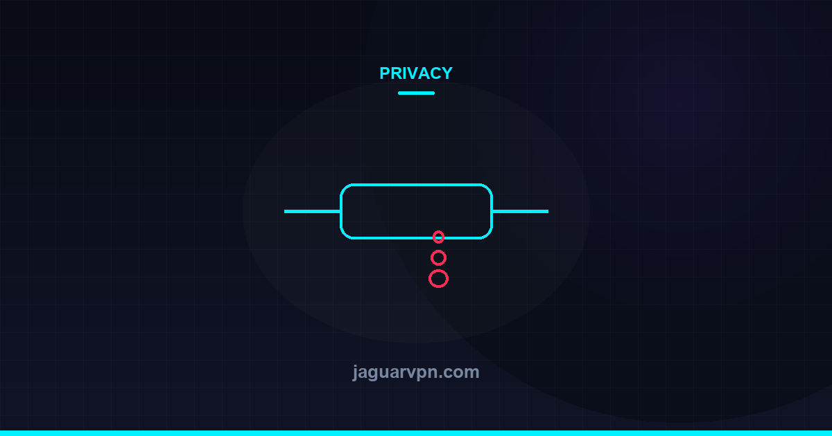 Illustration of a VPN tunnel with droplets escaping from underneath it, representing traffic leaking outside the tunnel — accompanying JaguarVPN's guide to how to check if your vpn is leaking (dns and webrtc leaks explained)