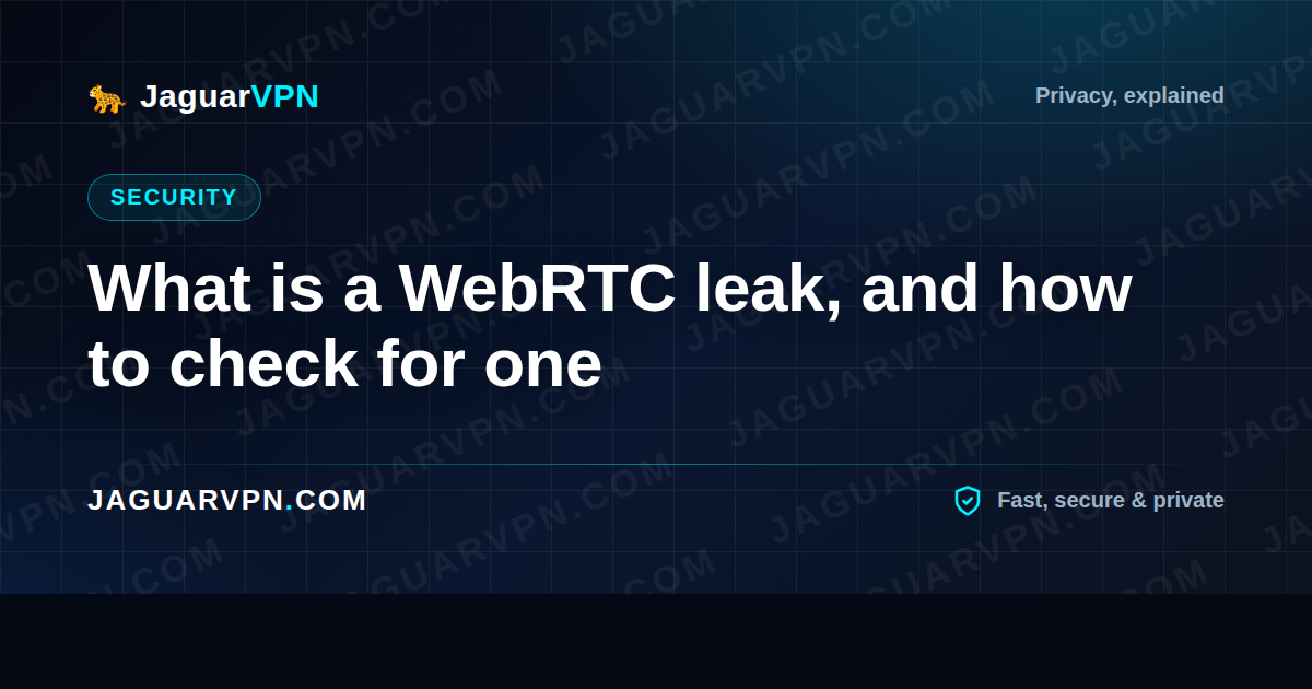 What is a WebRTC leak, and how to check for one